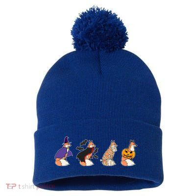 Halloween Fox Costume Witch Vampire Mummy Pumpkin Jack Funny Gift Pom Pom 12in Knit Beanie