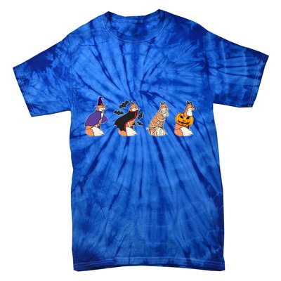 Halloween Fox Costume Witch Vampire Mummy Pumpkin Jack Funny Gift Tie-Dye T-Shirt