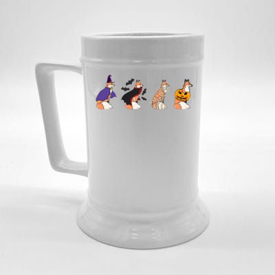 Halloween Fox Costume Witch Vampire Mummy Pumpkin Jack Funny Gift Beer Stein