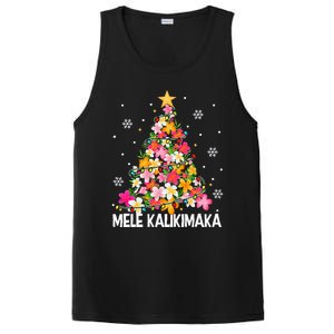 Hawaiian Floral Christmas Tree Mele Kalikimaka Tropical Xmas  PosiCharge Competitor Tank