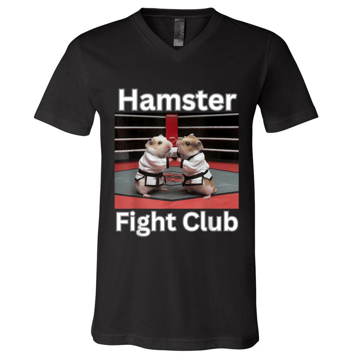 Hamster Fight Club Funny Government Waste V-Neck T-Shirt