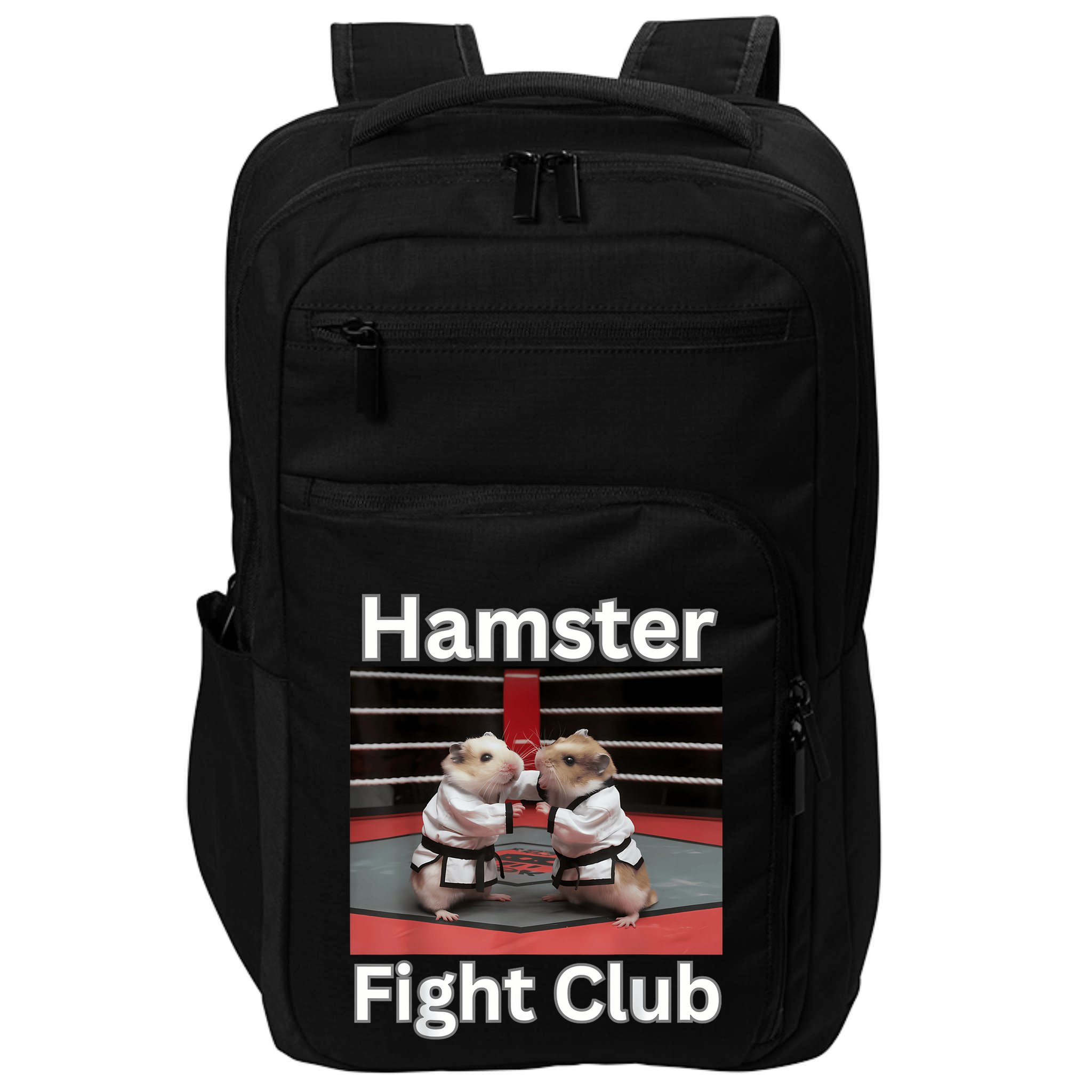 Hamster Fight Club Funny Government Waste Impact Tech Backpack