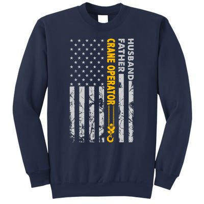 Husband Father Crane Operator Usa Flag Fathers Day Gift Sweatshirt