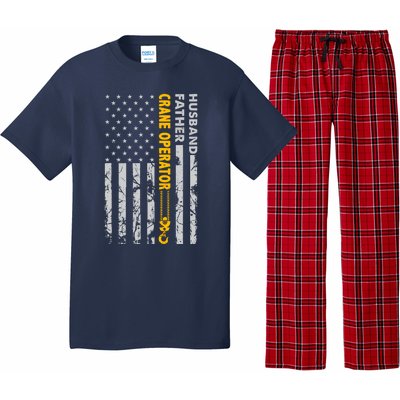 Husband Father Crane Operator Usa Flag Fathers Day Gift Pajama Set