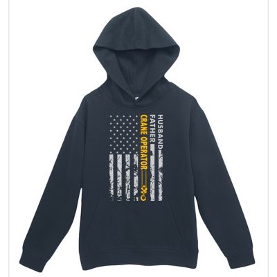 Husband Father Crane Operator Usa Flag Fathers Day Gift Urban Pullover Hoodie