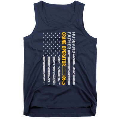 Husband Father Crane Operator Usa Flag Fathers Day Gift Tank Top