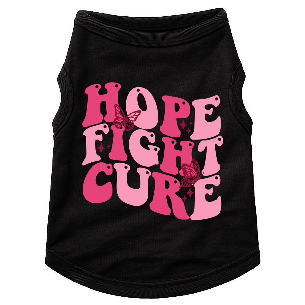 Hope Fight Cure Breast Cancer Butterfly Awareness Doggie Tank