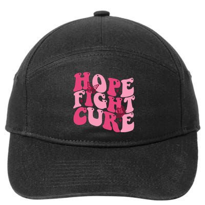 Hope Fight Cure Breast Cancer Butterfly Awareness 7-Panel Snapback Hat