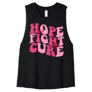 Hope Fight Cure Breast Cancer Butterfly Awareness Women's Racerback Cropped Tank