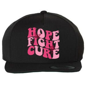 Hope Fight Cure Breast Cancer Butterfly Awareness Wool Snapback Cap