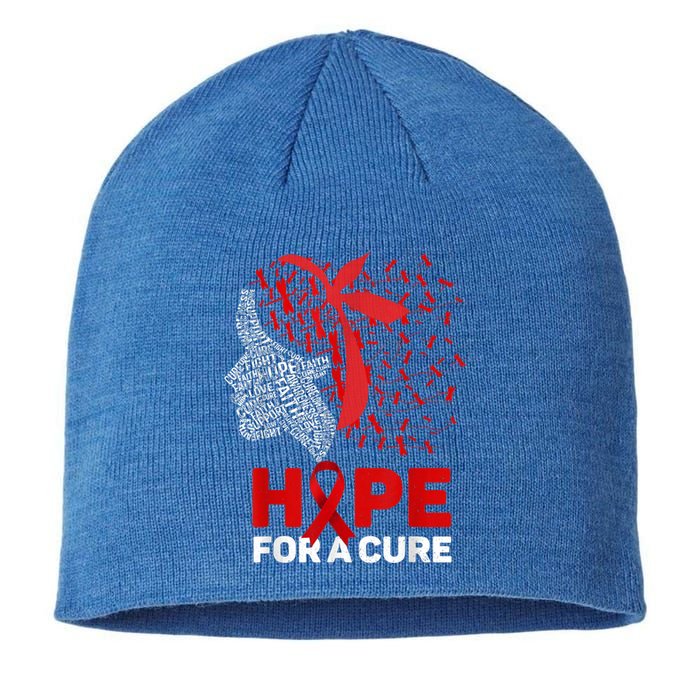 Hope For Cure Red Ribbon Warrior Hiv Aids Awareness Gift Sustainable Beanie