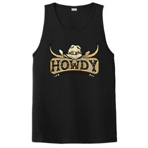 Howdy Funny Cow Western Rodeo Horse Lover Cool Gift PosiCharge Competitor Tank