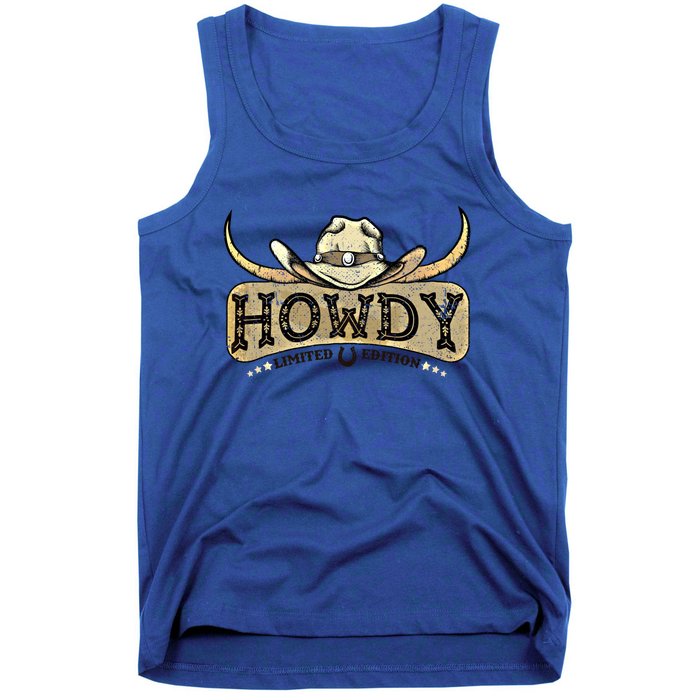 Howdy Funny Cow Western Rodeo Horse Lover Cool Gift Tank Top