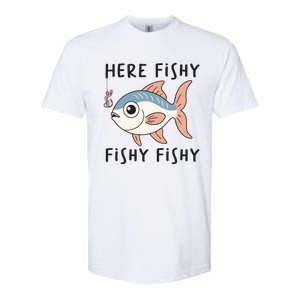 Here Fishy Cute Fish Funny Fishing Lover Funny Gift Softstyle CVC T-Shirt