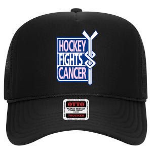 Hockey Fights Cancer High Crown Mesh Back Trucker Hat