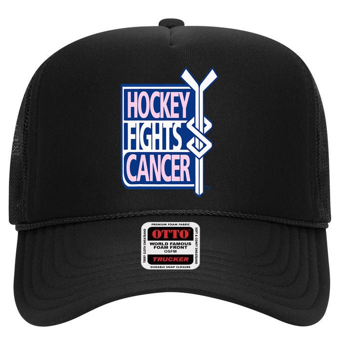 Hockey Fights Cancer High Crown Mesh Back Trucker Hat