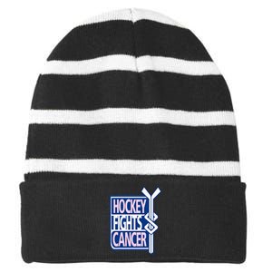 Hockey Fights Cancer Striped Beanie with Solid Band