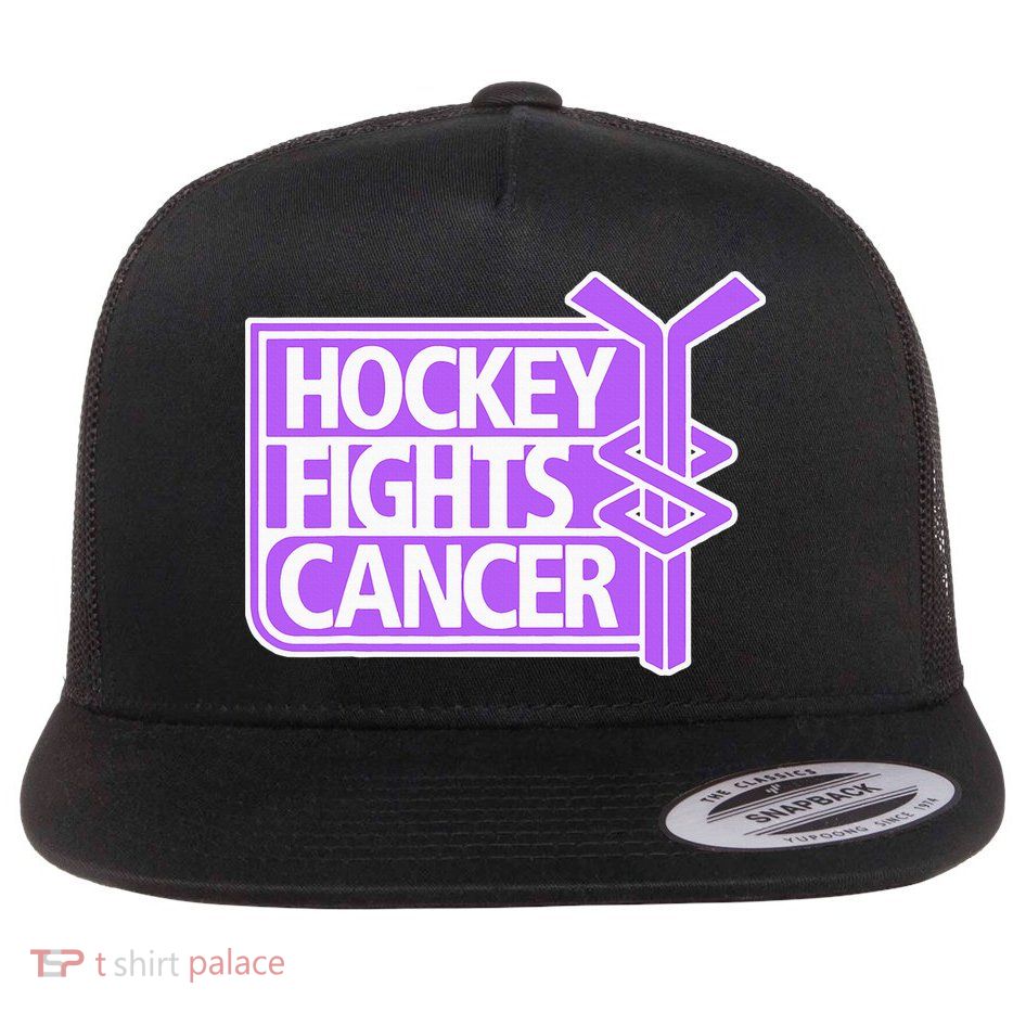 Hockey Fights Cancer Flat Bill Trucker Hat