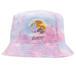 Hiking Fan Camping Lovers Soul Clean Boots Dirty Gift Tie-Dyed Bucket Hat