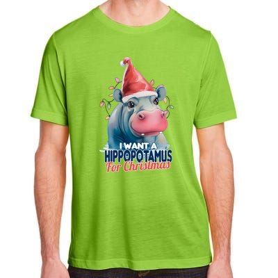 Hippopotamus For Christmas Adult ChromaSoft Performance T-Shirt