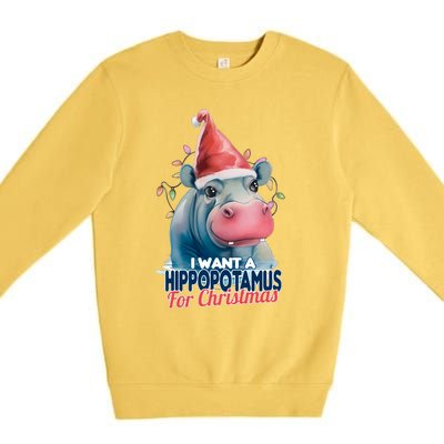 Hippopotamus For Christmas Premium Crewneck Sweatshirt