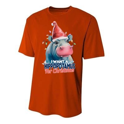 Hippopotamus For Christmas Performance Sprint T-Shirt