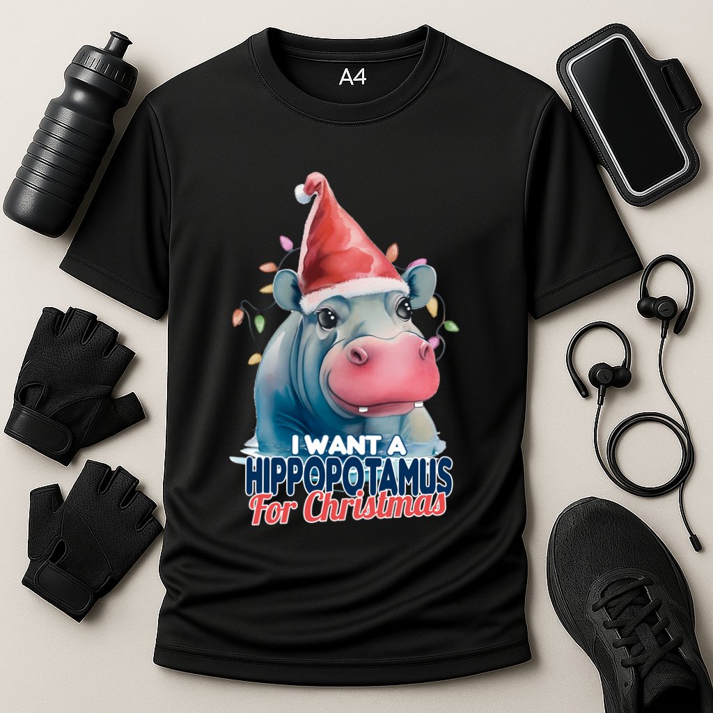 Hippopotamus For Christmas Performance Shirt