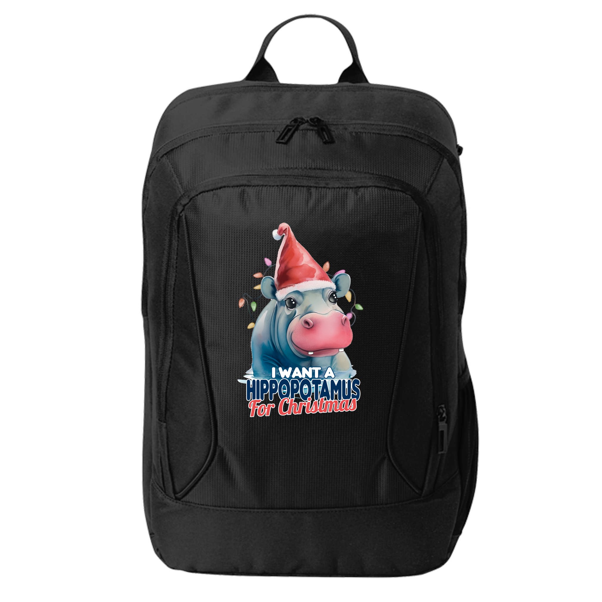 Hippopotamus For Christmas City Backpack