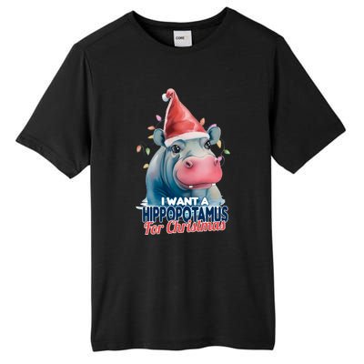 Hippopotamus For Christmas Tall Fusion ChromaSoft Performance T-Shirt