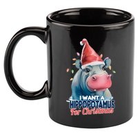 Hippopotamus For Christmas 11oz C Handle Ceramic Mug