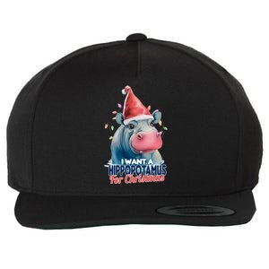 Hippopotamus For Christmas Wool Snapback Cap