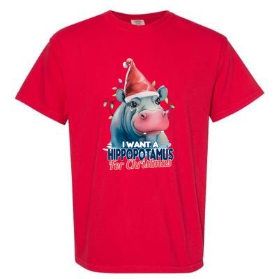 Hippopotamus For Christmas Garment-Dyed Heavyweight T-Shirt