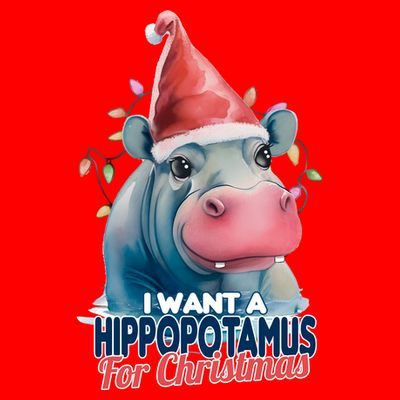 Hippopotamus For Christmas T-Shirt