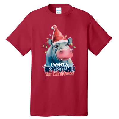 Hippopotamus For Christmas Tall T-Shirt