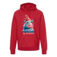 Hippopotamus For Christmas Premium Hoodie