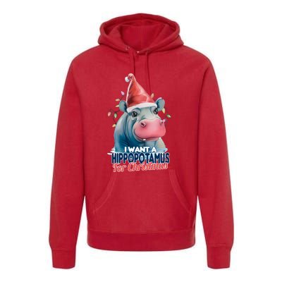 Hippopotamus For Christmas Premium Hoodie