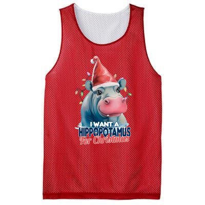 Hippopotamus For Christmas Mesh Reversible Basketball Jersey Tank