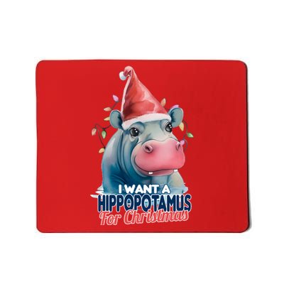 Hippopotamus For Christmas Mousepad