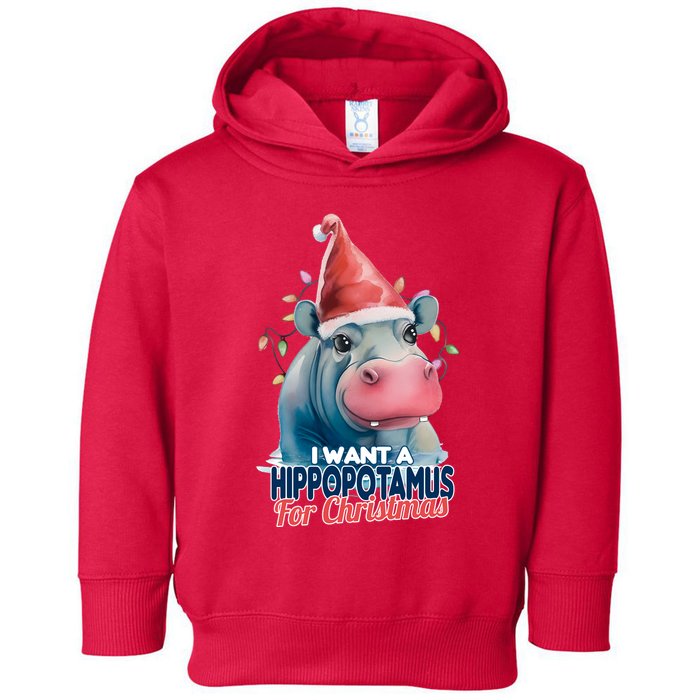 Hippopotamus For Christmas Toddler Hoodie