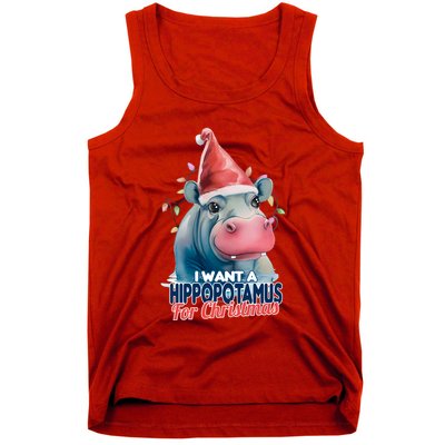 Hippopotamus For Christmas Tank Top