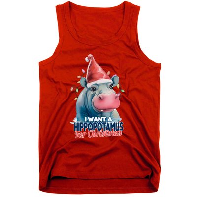 Hippopotamus For Christmas Tank Top