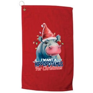 Hippopotamus For Christmas Platinum Collection Golf Towel