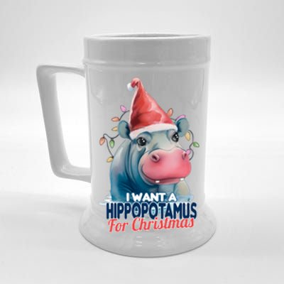 Hippopotamus For Christmas Beer Stein