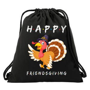 Happy Friendsgiving Cute Turkey Friend Thanksgiving Matching Drawstring Bag