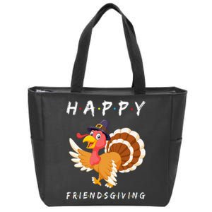 Happy Friendsgiving Cute Turkey Friend Thanksgiving Matching Zip Tote Bag