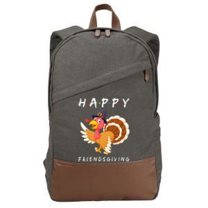 Happy Friendsgiving Cute Turkey Friend Thanksgiving Matching Cotton Canvas Backpack