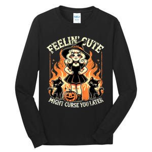 Halloween Feelin Cute Might Curse You Later Tall Long Sleeve T-Shirt