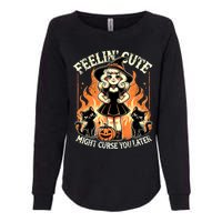 Halloween Feelin Cute Might Curse You Later Womens California Wash Sweatshirt