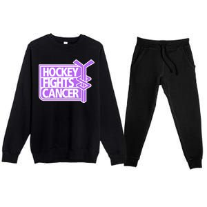 Hockey Fights Cancer Great Gift Premium Crewneck Sweatsuit Set