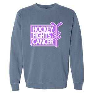 Hockey Fights Cancer Great Gift Garment-Dyed Sweatshirt